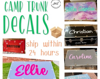 Sommer-Camp-Stamm-Abziehbild-Lageraufkleber Benutzerdefinierte Camp-Abziehbild-Camp-Stamm-Name Camp-Trunk-Monogramm Jungen-Campstamm-Mädchen-Campstamm-Kindabziehbilder