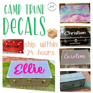 Summer Camp Trunk Decal Camp Stickers Custom Camp Decals Camp Trunk Name Camp Trunk Monogram Boys Camp Trunk Girls Camp Trunk Kids Decals