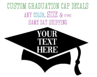 Graduation Cap Decal Etsy