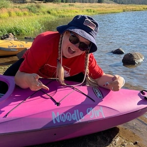 Kayak Vinyl Decal Stickers | Personalized Kayak Decal | Custom Canoe Decals | Custom Name Stickers Designs by Morgan Leigh Morgan Arledge