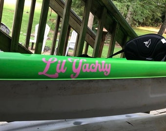 Kayak Vinyl Decal Stickers | Personalized Kayak Decal | Custom Canoe Decals | Custom Name Stickers Designs by Morgan Leigh Morgan Arledge
