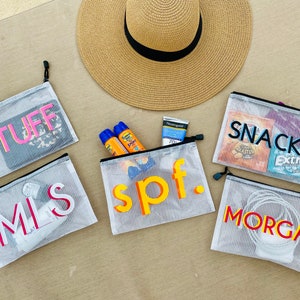 Small Name Zipper Bag, Bikini Pouch, Name Pool Bag, Wet Dry Pool Pouch, Beach Bag, Water Resistant Bag, Personalized Pool Bag, Diaper Bag