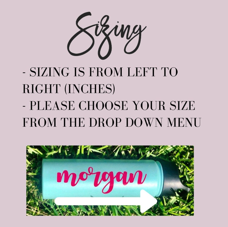 May include: A turquoise water bottle with a black lid and a pink vinyl decal that says "morgan". The bottle is on a green grassy surface.