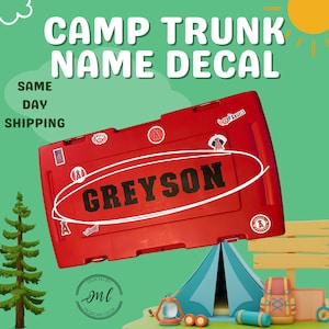 Summer Camp Trunk Decal Camp Stickers Custom Camp Decals Camp Trunk Name Camp Trunk Monogram Boys Camp Trunk Girls Camp Trunk Kids Decals
