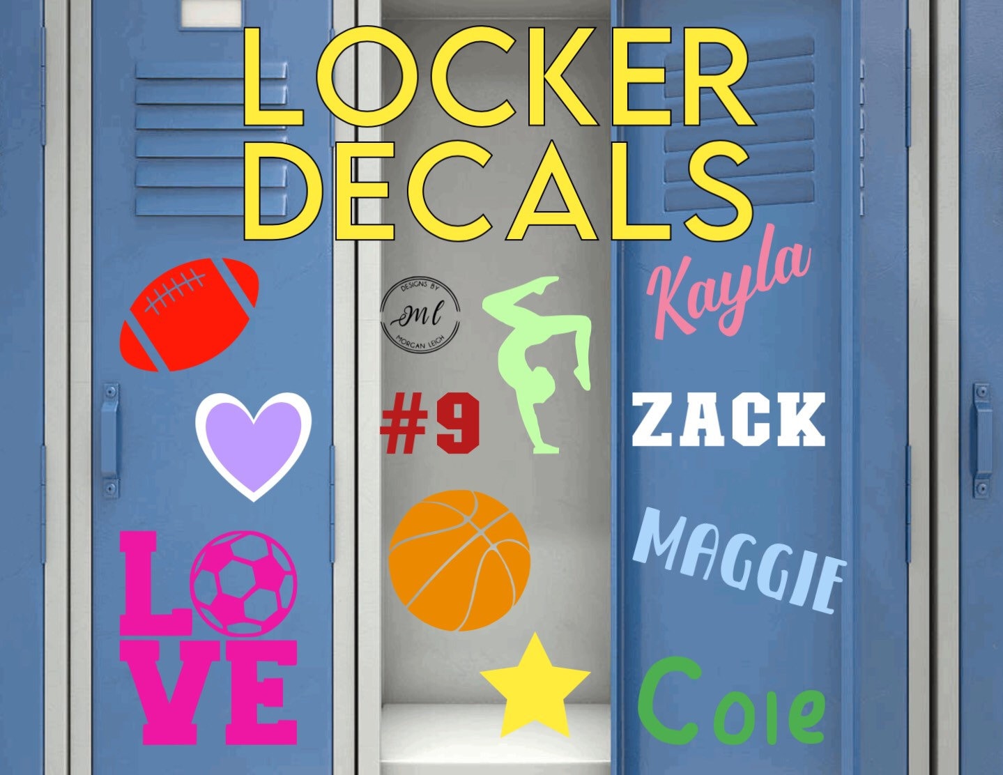 School Locker Decal Camp Stickers Custom Locker Decals Sports Locker Name Camp Locker Monogram Boy Locker Decal Girl Locker Decal Kids Decal