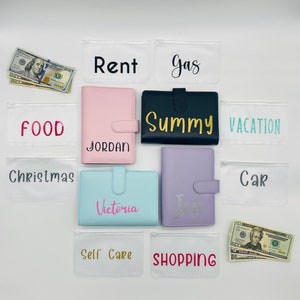 Budget Binder, Money Wallet, Cash Envelope System, Dave Ramsey Budget Book, Laminated Envelopes, A6 Budget Binder Designs by Morgan Leigh
