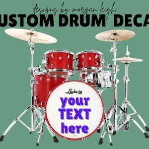 Custom Drum Decal, Custom Bass Drum Sticker, Bass Drum Logo, Band Logo Decal, Round Logo Sticker, Custom Band Decal, Bass Drum Head Decal