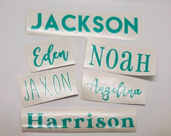 MINT Vinyl Decals | Custom Mint Stickers | Personalized Vinyl Decal | Aqua Name Decals | Custom Turquoise Stickers Designs by Morgan Leigh