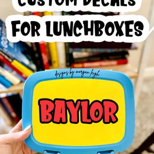 Custom Decal for Lunchbox, Lunch Box Sticker, Personalized Decal for Lunchbox, Kids Lunchbox Decal, Sticker for Lunchbox, Lunch Pail Decal