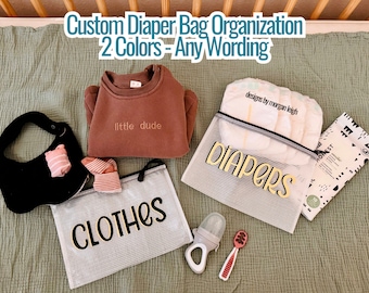 Diaper Bag Organization, Diaper Bag Storage, Daycare Bag, Diaper Bag Insert, Beach Bag, Water Resistant Bag, Organizer Pouches, Baby Bag