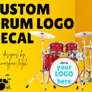 Custom Drum Decal, Custom Bass Drum Sticker, Bass Drum Logo, Band Logo Decal, Round Logo Sticker, Custom Band Decal, Bass Drum Head Decal