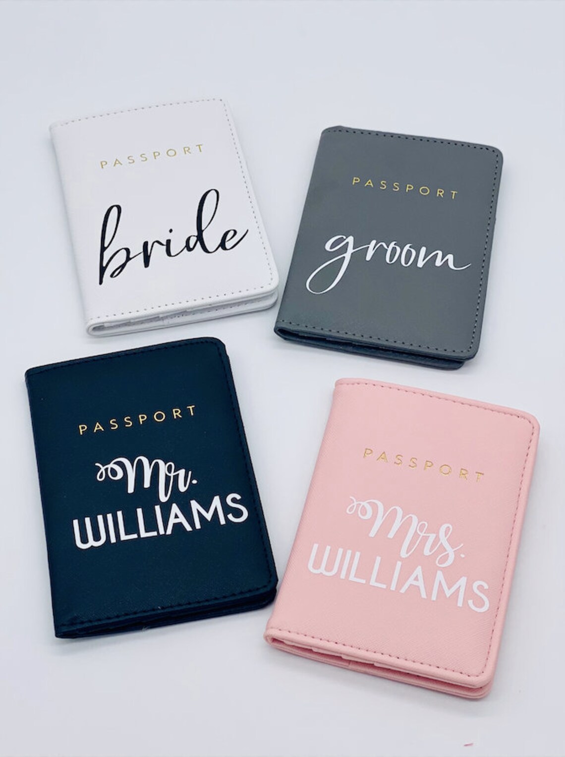 Personalized Bride Groom Passport Holder Custom Passport Book Etsy