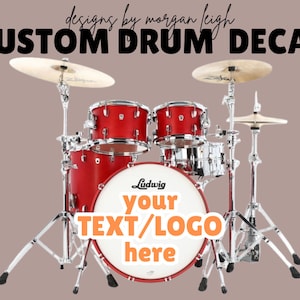 Custom Drum Decal, Custom Bass Drum Sticker, Bass Drum Logo, Band Logo Decal, Round Logo Sticker, Custom Band Decal, Bass Drum Head Decal