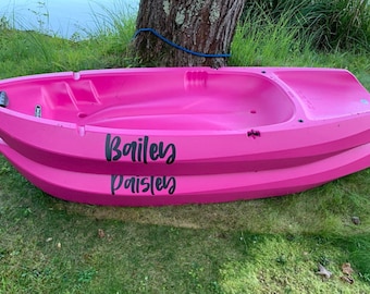 Kayak Vinyl Decal Stickers | Personalized Kayak Decal | Custom Canoe Decals | Custom Name Stickers Designs by Morgan Leigh Morgan Arledge