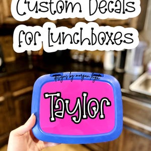 Custom Decal for Lunchbox, Lunch Box Sticker, Personalized Decal for Lunchbox, Kids Lunchbox Decal, Sticker for Lunchbox, Lunch Pail Decal