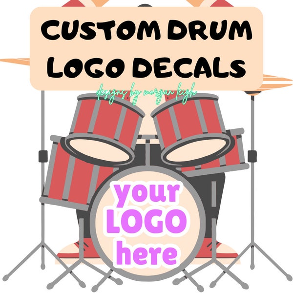 Custom Drum Decal, Custom Bass Drum Sticker, Bass Drum Logo, Band Logo Decal, Round Logo Sticker, Custom Band Decal, Bass Drum Head Decal