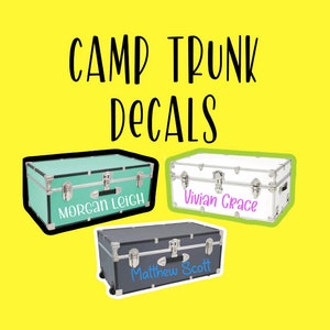 Summer Camp Trunk Decal Camp Stickers Custom Camp Decals Camp Trunk Name Camp Trunk Monogram Boys Camp Trunk Girls Camp Trunk Kids Decals