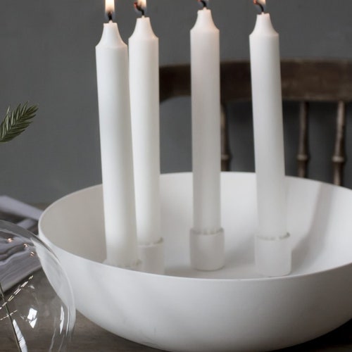 Candlestick Quadruple Candle Bowl Quadruple Black for Four Etsy