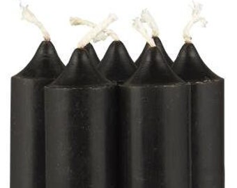 Set of 10 Candles 11cm Rustic Candle Black Stick Candle Candle