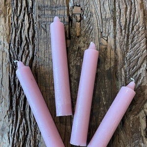 thick candle, rustic candle, altar candle, candle, pink, mauve