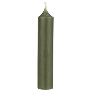 Set of 10 candles, 11 cm, rustic candle, green, forest green taper candle, candle