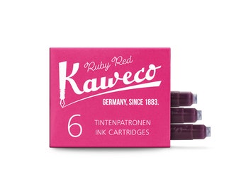 Tintenpatrone Kaweco ruby red, Packung mit 6 Patronen, Tinte rot, rote Tintenpatrone, hochwertige Tinte