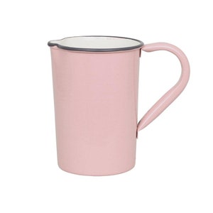 Vintage jug, vintage jug, country house jug, pink, metal, with handle, small