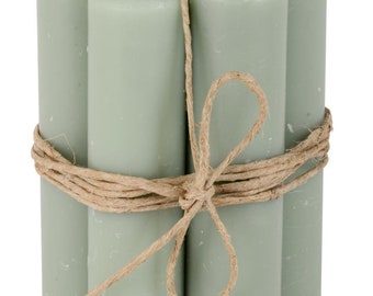 Set of 10 Candles 11cm Rustic Candle Green Light Green Dusty Green Stick Candle Candle