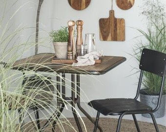 Vintage table, table made of old wood, garden table, balcony table, old kitchen table, square