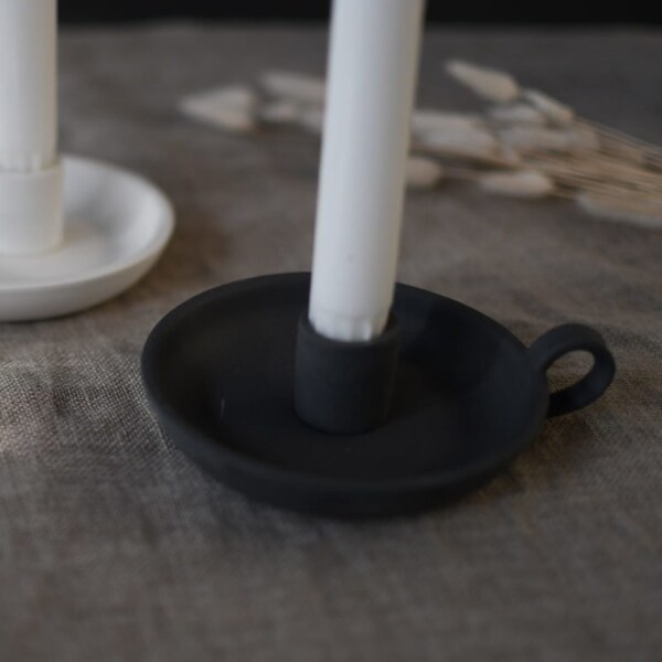Ceramic Candle Holder With Handle Etsy