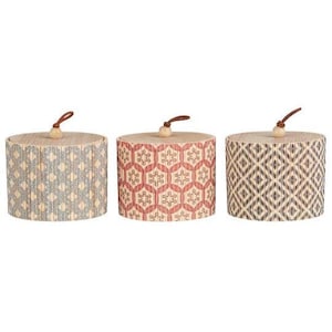 Bamboo box set, set of 3, round, various designs, storage box, box