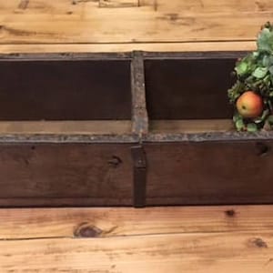 Vintage wooden box, double, decorative box, two compartments, brick shape