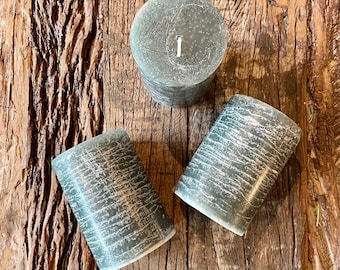 Pillar candle, candle, rustic candle, 10 cm high, gray, dark gray