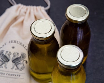 Huile d'olive d'Israël biologique de Jérusalem 2 bouteilles de 250 ml d'huile d'olive d'Israël extra vierge