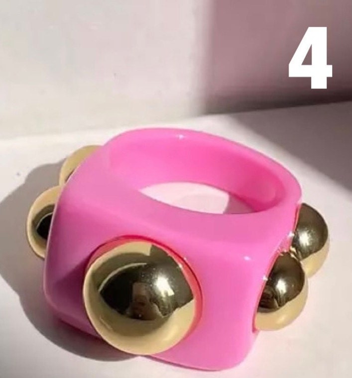 Trendy Chunky Irregular 90s Ring /Chunky Rings / Resin Rings / Etsy