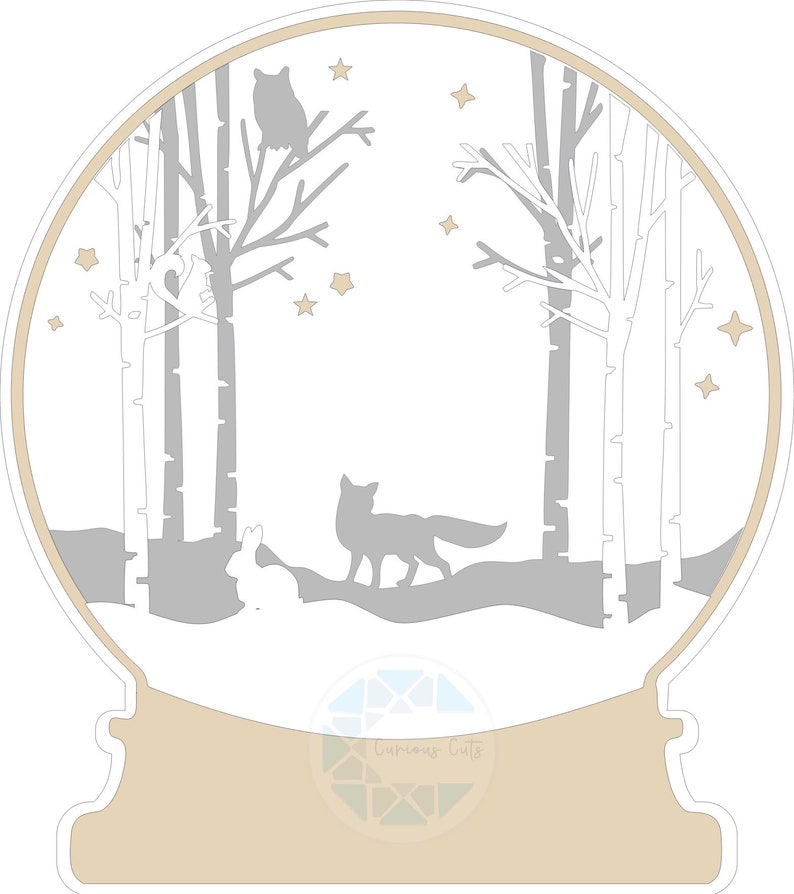 Download Woodland snow globe svg file layered snow globe svg | Etsy