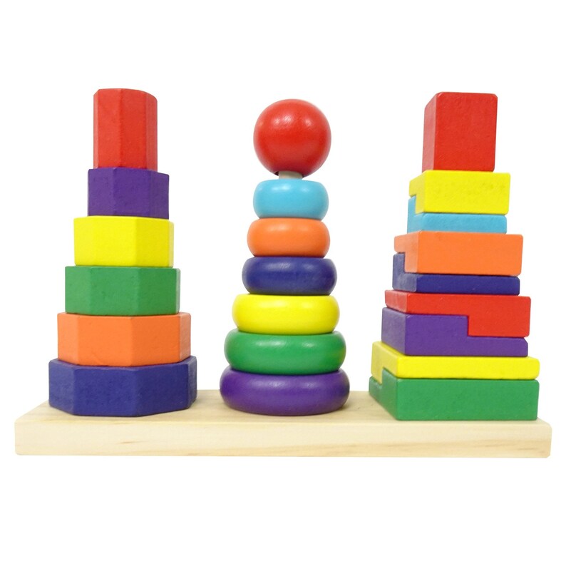 ELIITI Wooden Stacking Toy Preschool Sorter Puzzles Etsy