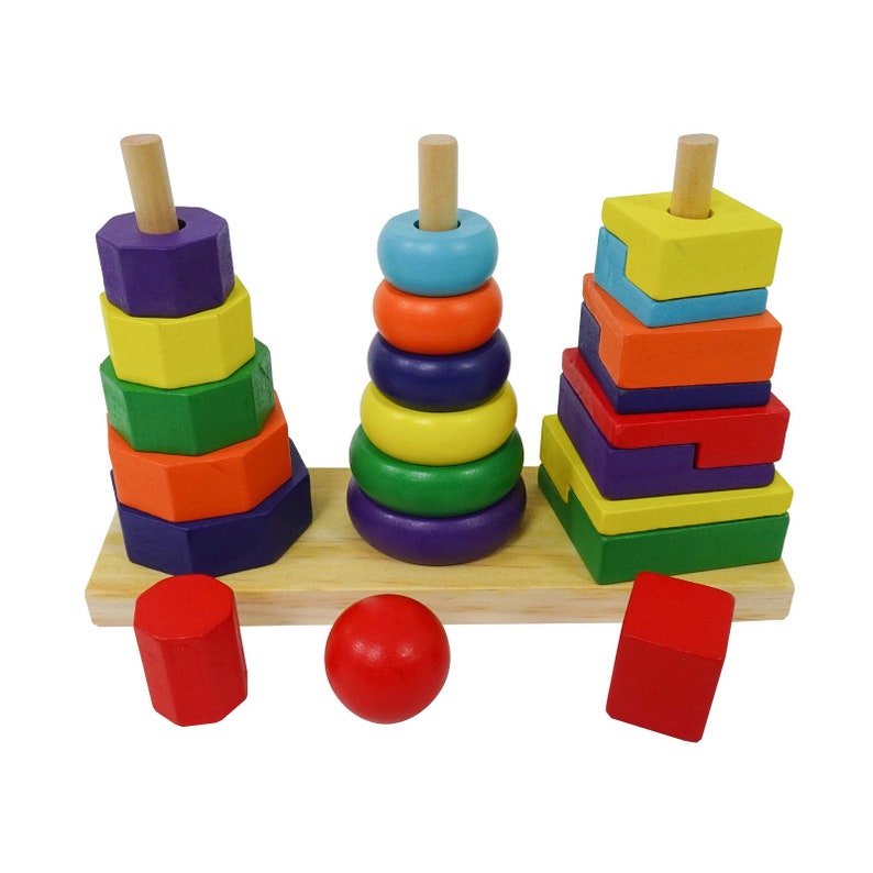 ELIITI Wooden Stacking Toy Preschool Sorter Puzzles Etsy