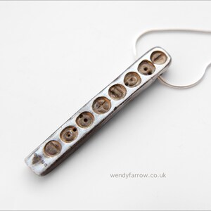 Hallmarked Silver Bar Pendant - Two Sided – 'QUESTION' Cypher Code, Sterling Snake Chain