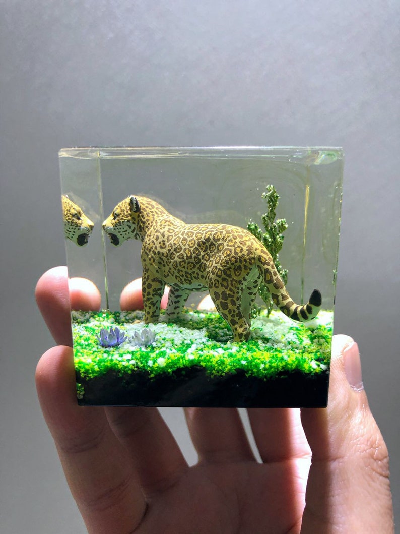 Jaguar Resin Diorama Nightlight Resin Paperweight Resin Etsy