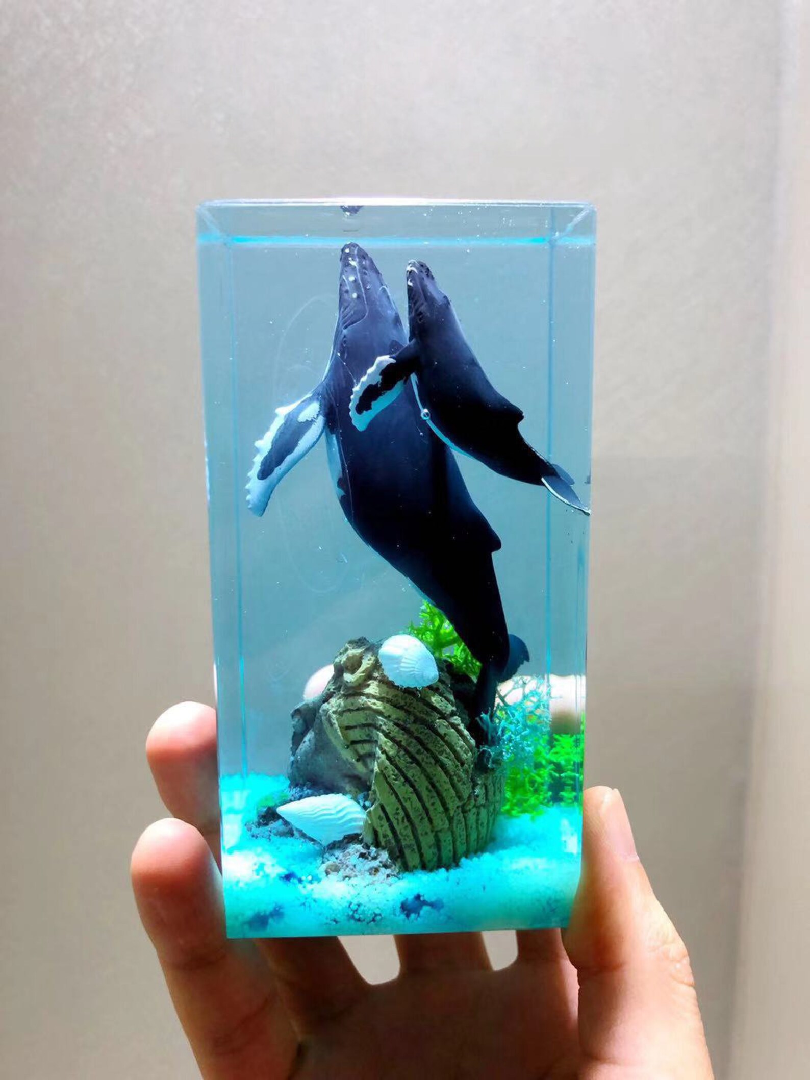 Humpback Whale Aquatic Resin Diorama Nightlight Whale Resin - Etsy