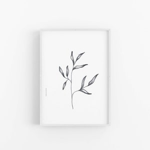 Black & white print, Monochrome Flowers wall decor,  Minimalist Monochrome art print, Set of prints, Housewarming gift