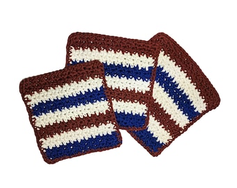 Wash Cloths  -  cotton - set of 3 -  A set