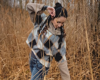 Oversized sweater | Bat Wing Sweater | Batwing sleeve sweater | Loose sweater | Turtleneck sweater | Hippie sweater | Glenchek