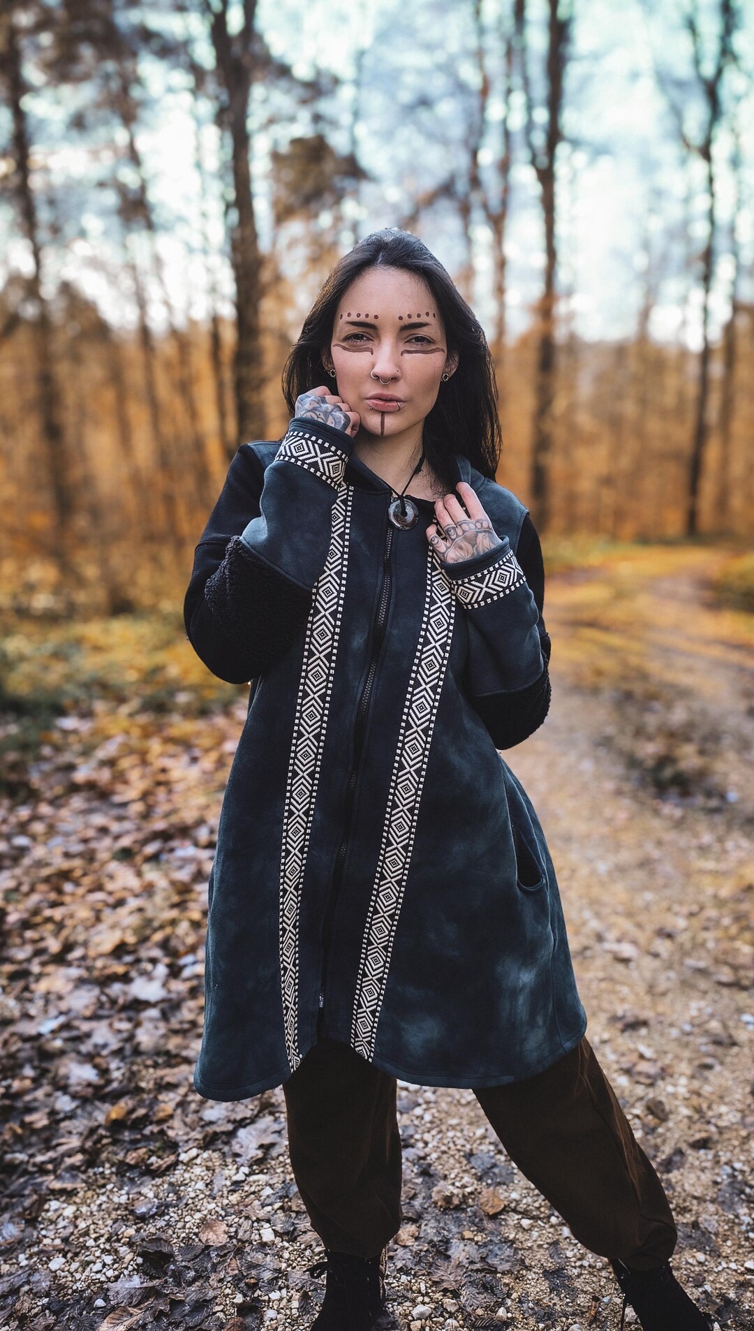 Batik Oversize Hippie Aztec Coat Galaxy Women's Winter Coat Teddy Coat ...