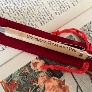 Grandma Crossword Pen Gift Personalised Eco Wood Gift Present with Sleeve Grandmother Nanna Granny Nana