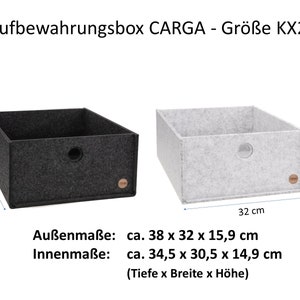 Aufbewahrungsboxen CARGA aus FILZ passend für Ikea Regale Kallax Expedit Büro Schrank Schreibtisch Ordnungsbox Filzkorb 4 Größen 4 Farben Größe KX2