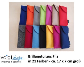 Brillenetui FILZ Lesebrille Brille Etui Hülle Tasche Case Einstecketui 21 Farben