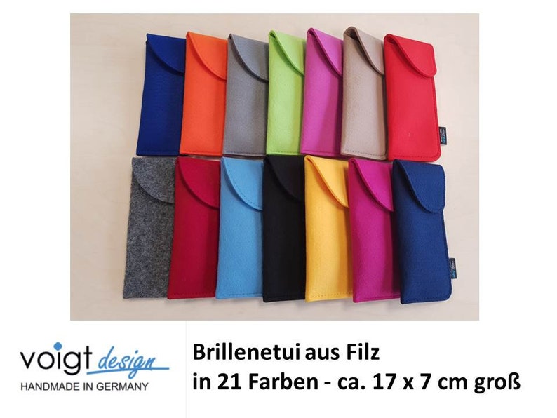 Brillenetui FILZ Lesebrille Brille Etui Hülle Tasche Case Einstecketui 21 Farben Bild 1
