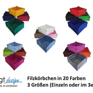 FELT BASKET "Large" Felt Basket Basket Decoration Storage (20 colors 3 sizes) - individually or in a set - MADE in GERMANY